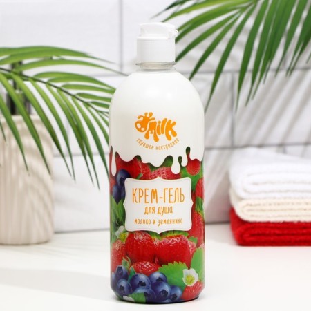 Cream-Gel shower Milk, milk and strawberries, 800 ml-4