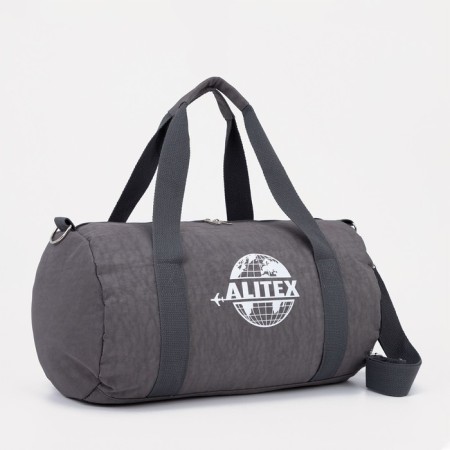 Sports bag with lightning, external pocket, suitcase holder, gray color