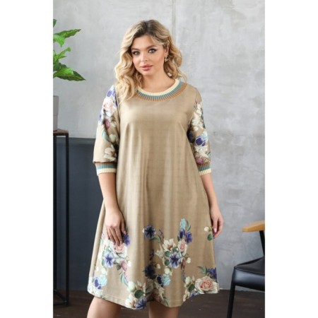 Female dress, size 52, beige color-12