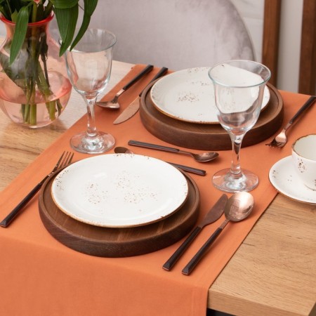 The path to the table Ethel Kitchen 40x150 cm, orange color, 100% cotton, sarzha 220 g/m2-2