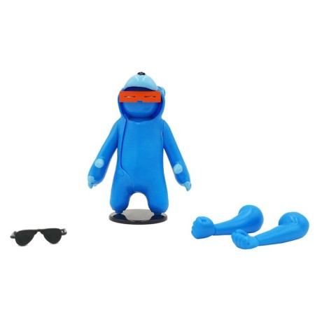 Gang Beasts figurine, with accessories, blue color, 11 cm-2