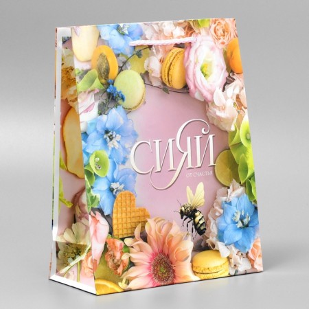 Gift package laminated, packaging, “Happiness inside”, MS 18 x 23 x 8 cm-1