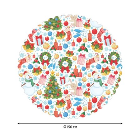 The tablecloth "New Year's snowmen", round, Saten, d = 150 cm