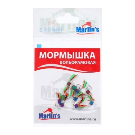 Mormyshka tungsten Marlin’s nails, 2 mm, 0.4 g, green, red + gasoline, 10 pcs-1