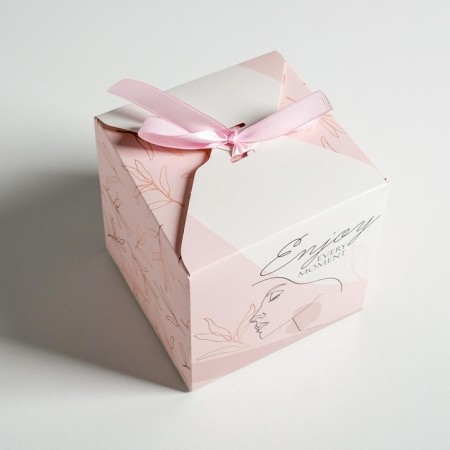 Gift folding box, packaging, "Enjoy", 12 x 12 x 12 cm-3