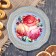 Zhostovsky tray "peonies", gray, with copyright painting, d = 17 cm