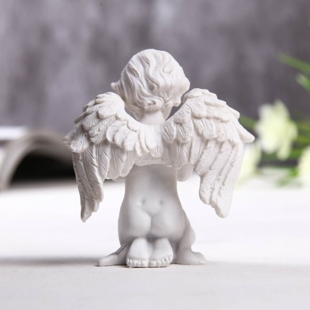 Polystone souvenir "Angel with a cross from rhinestones" 8x6.5x4 cm-2