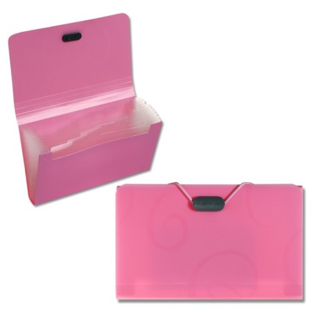 Elastic band A6, 12 departments, patterns, pink pastel