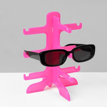 Glass stands 3 places, 16 × 14.5 × 20, pink color-1