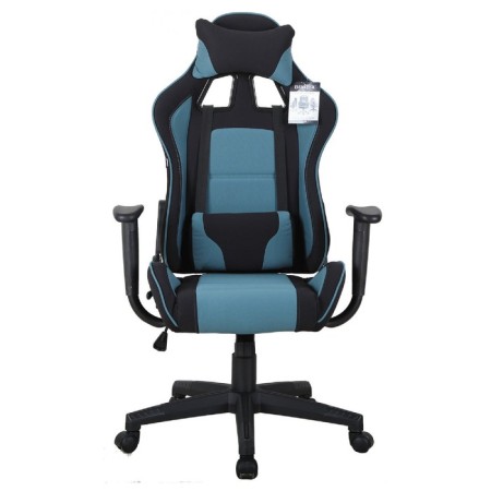 Brabix player "GT RACER GM-100", two pillows, fabric, black/blue-2