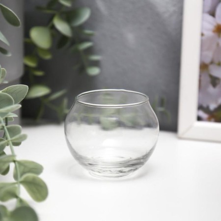 Glass 1 Candle "Transparent Ball" 5x6.5x6.5 cm-1