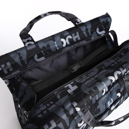 Road bag with lightning, external pocket, long belt, gray color-2