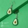 Avocado plastic earrings in the section, the color of the green-brown