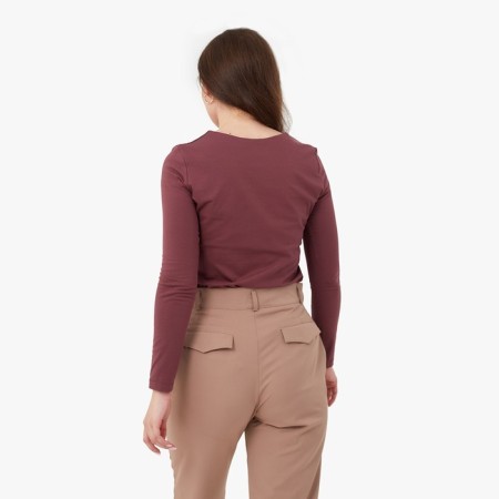 Women's longliva minku: Basic line burgundy color, river 48-1