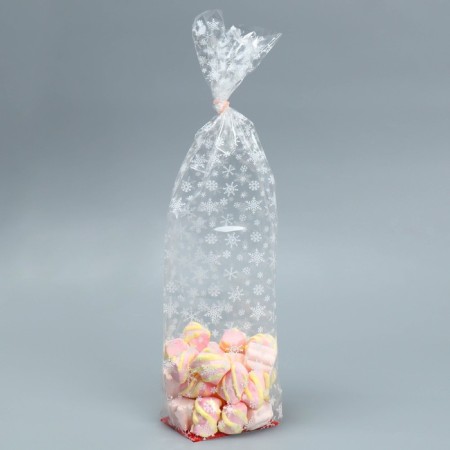Gift package with a hard bottom "Snowflakes", 6 x 8 x 30 cm, New Year-4