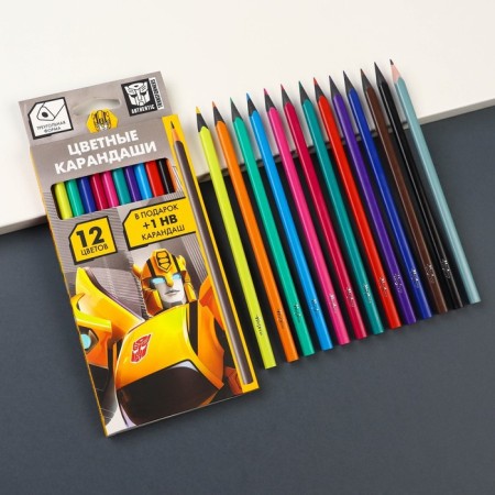 Color pencils, 12 colors, trihedral, transformers-1