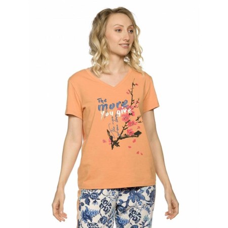 A set of T -shirt and trousers female, size s, color ocher-4