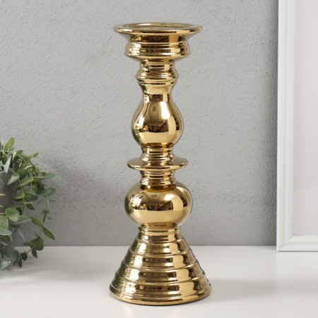 Ceramic Ceramics for 1 candle "Elegant" d = 1.5 cm gold 12x12x31.5 cm-1