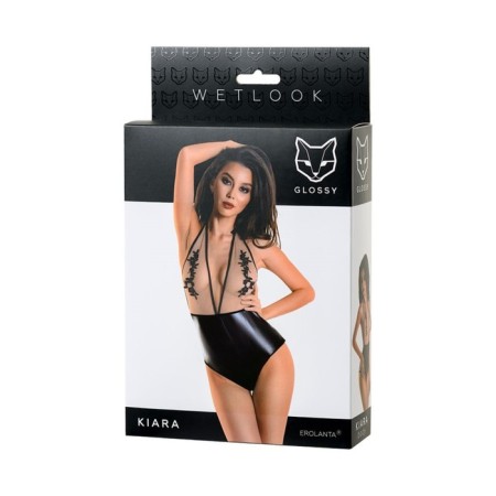 Women Body Glossy Kiara from Wetlook material, black, XL-4