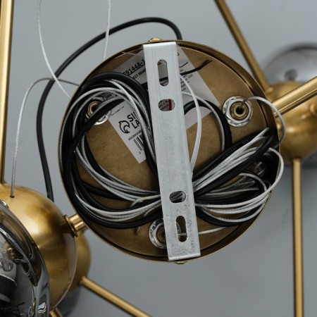 Chandelier "Molecule" 12he27 Brass 80x80x65-115 cm-12