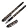 Gel pen 0.5 mm, black, case with a pattern, needle -to -write writing node