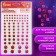 Rhound rhinestones "Round", 6-15 mm, 80 pcs., Pink/red, on the substrate