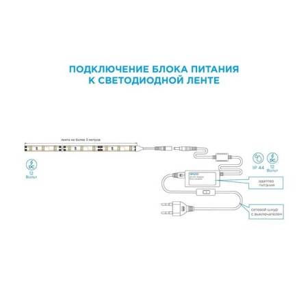 APEYRON ELECTRICS power supply for 12 V LED tape, 18 W, IP44-3