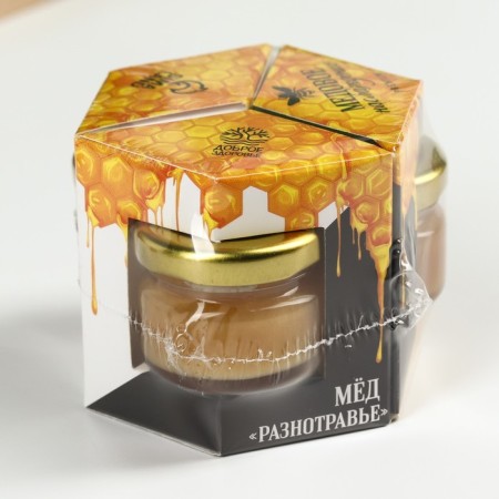 Set "Honey pleasure": buckwheat honey, honey multi -traged, honey Taga, 3 pcs. X 30 g.-5