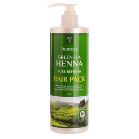 Hair balm Deoproce Greentea Henna Pure Refresh, with green tea and henna extract, 1000 ml