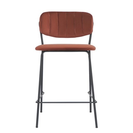 Semi -bank chair Eirill, 555 × 475 × 900 mm, velor, brick color-1