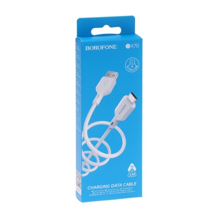 Cable Borofone BX70, MicroUSB - USB, 2.4 A, 1 m, white-6
