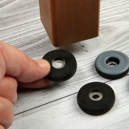 Furniture round tundra, d = 30 mm, 4 pcs., Polymer, gray color-11