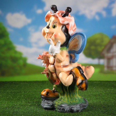 Garden figure "Bee in a panama" 25x23x49cm-4