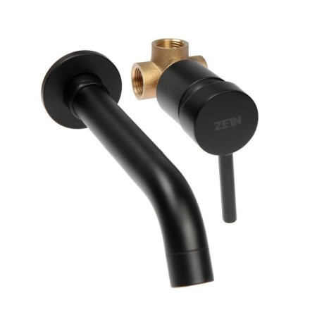 Zein ZF-014 sink mixer, hidden installation, cartridge ceramics 35 mm, brass, black-1