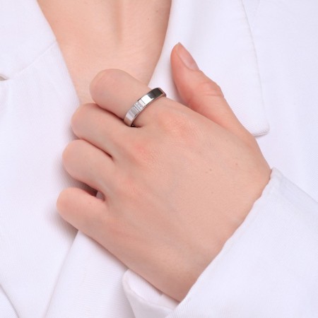 Xuping ring Glory, white color in silver, size 18-1