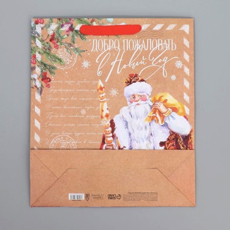 Craft vertical packet "Mail Santa Claus", M 26 x 30 x 9 cm, New Year-8