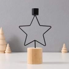 Summary metal, wood on 1 candle 