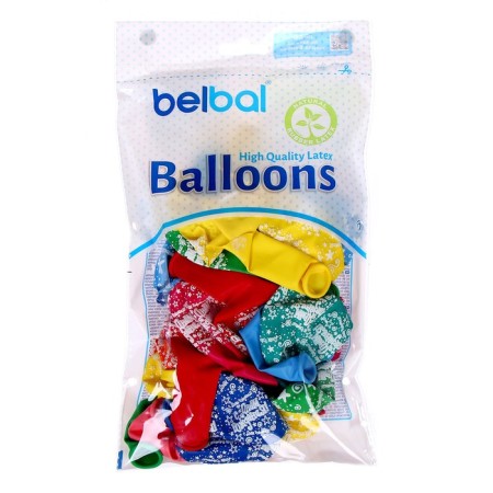 Shar Latex 14 “Happy Birthday! Stars”, pastel, set 25 pcs., Mix color-1