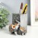 Souvenir Polystone Pencil "Elephant and Elephant in Popone with Flower" Silver 8.5x9x11.5 cm