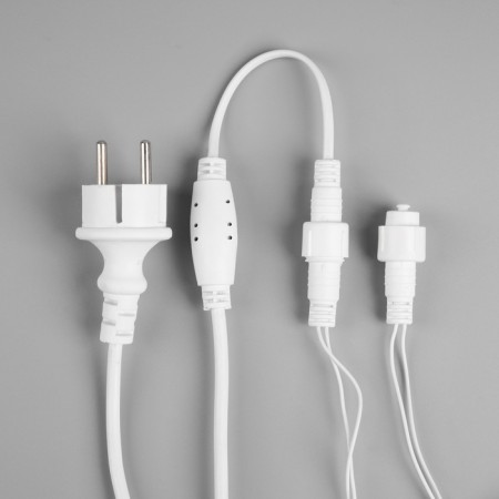 Garland "fringe" 6 × 0.7 m, IP44, UMS, white thread, 120 LED, white glow, flicker, 220 V-3