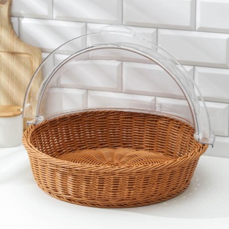 Bread "Cream", wicker base, d = 40 cm-2