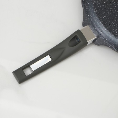 Pancake pan “granite”, d = 24 cm, plastic handle, anti -stick coating, gray color-4