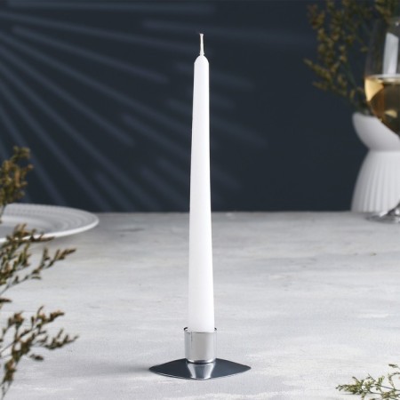 Square Square Metal for one candle, 7x3 cm, chrome