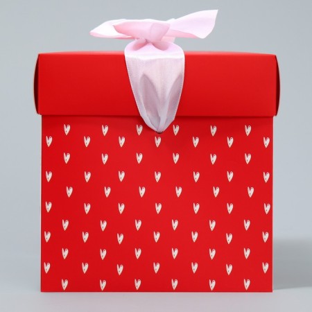 Gift folding box, packaging, “with love”, 15 x 15 x 15 cm-3