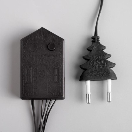 Garland “thread” 10 m, IP20, dark thread, 100 LED, green glow, 8 modes, 220 V-3