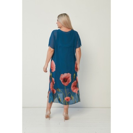 Female dress, size 52, turquoise color-4