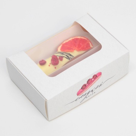 Box for eclairs, confectionery packaging, 2 inserts, “sweet life”, 15 x 10 x 5 cm-5