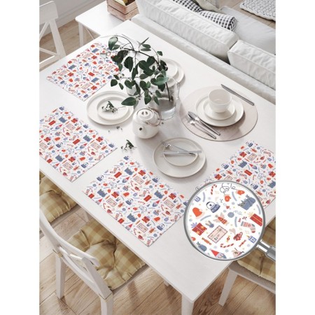Set of napkins for setting the table "Festive cat", rectangular, size 32x46 cm, 4 pcs-1