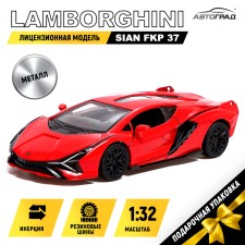 Metal machine Lamborghini Sian FKP 37, 1:32, doors, inertia, red color open