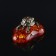Souvenir "Turtle Yin-Yan", large, brass, amber resin, 1.2x1.7x2.2 cm